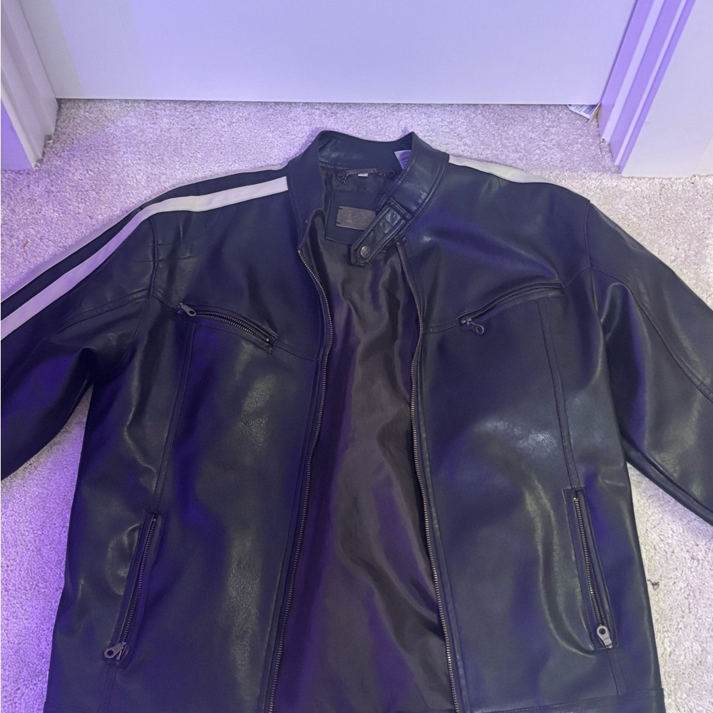 Vintage style oversized leather jacket